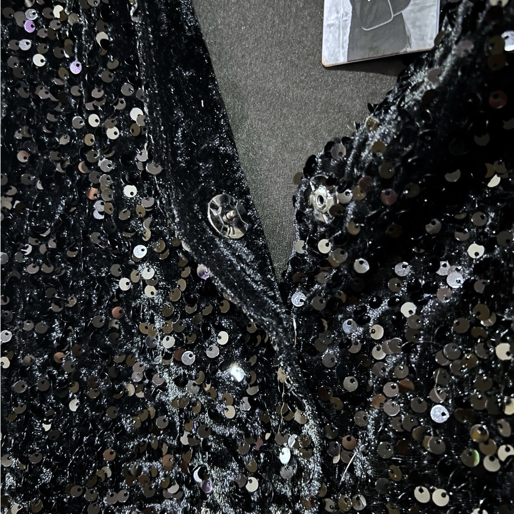 Sincerely Jules Black Sequin Vest | NWT | Sparkle Statement Layer | XL